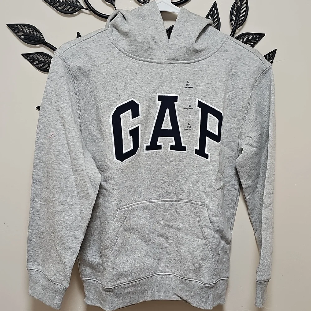 GAP‎ Kids Heather Gray Hoodie with Dark Blue Accents